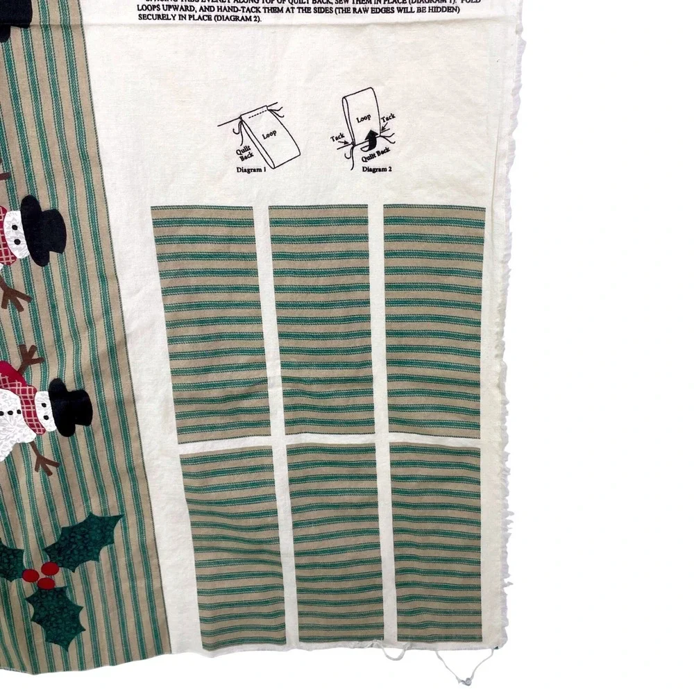 Vtg VIP Cranston Snowman Sampler Quilt Fabric Panel Christmas Gingerbread 35x44